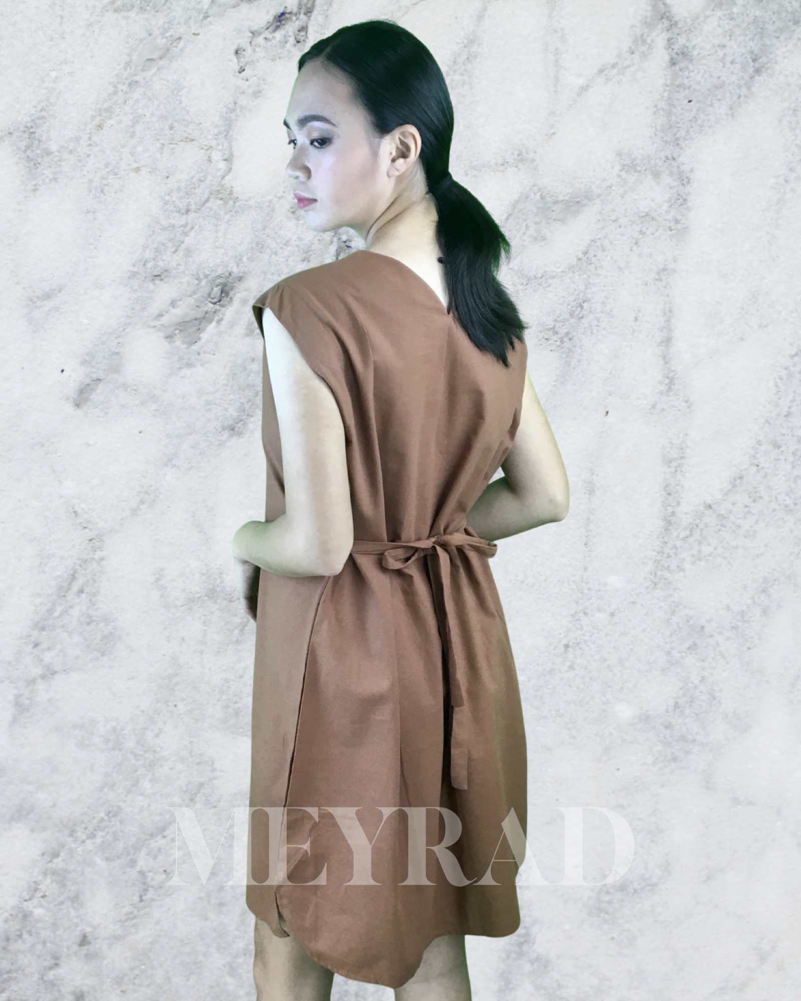 Icy Continuous Sleeve Bow Tie Back One Piece Dress – Meyrad